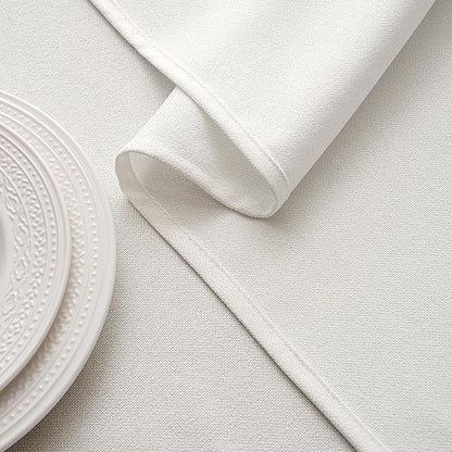 MIULEE White Linen Tablecloth 60x104 Inch Rectangle Table Cloth Waterproof,Stain Resistant & Wrinkle Resistant for Dining Party Wedding