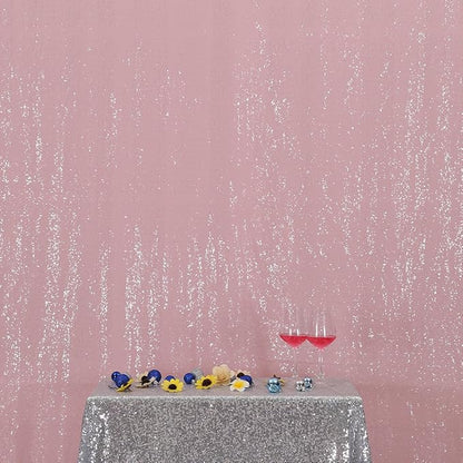 Poise3EHome Pink Sequin Backdrop, 10Ft x 10Ft Glitter Photography Background Curtains for Party Baby Shower Wedding Birthday Christmas Thanksgiving Halloween Decoration