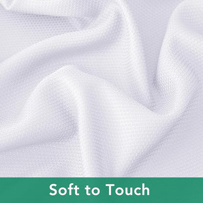 Biscaynebay Textured Fabric Tablecloths 70x108 Inches Rectangular, White Water Resistant Tablecloths for Dining, Kitchen, Wedding and Parties etc. Machine Washable