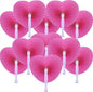 12 Packs Decorative Paper Folding Hand Fans Handheld,Silver Heart Foldable Wedding Fans Chinese and Japanese Fans Bulk for Bridal Guest Church Party Favors Dancing Birthday DIY