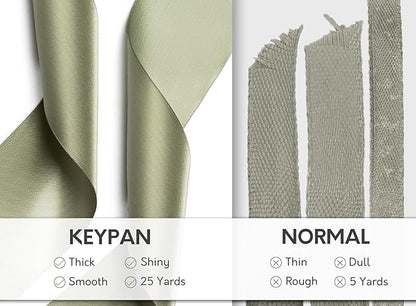 Sage Green Satin Ribbon 2.5 Inch Double-Faced Ribbons 25 Yards for Gift Wrapping Crafts Flower Bouquet Wedding Paper Bows Invitations