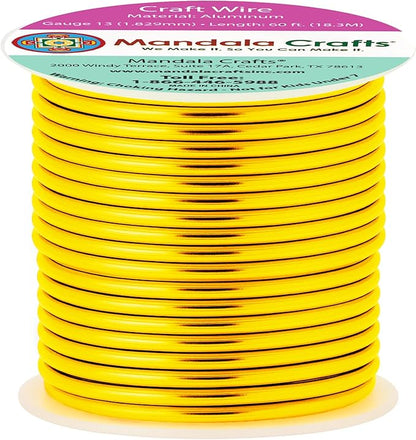 Mandala Crafts 13 Gauge Anodized Aluminum Craft Wire for Jewelry Making - 240 FT Colored Flexible Pastel Wire - Bendable for Bonsai Armature Crafting Sculpting