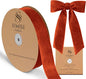 Burnt Orange Velvet Ribbon 1.5'' 25 Yards for Christmas Tree, Gift Wrapping, Flower Bouquet, Wreath Decorations, Bow Making