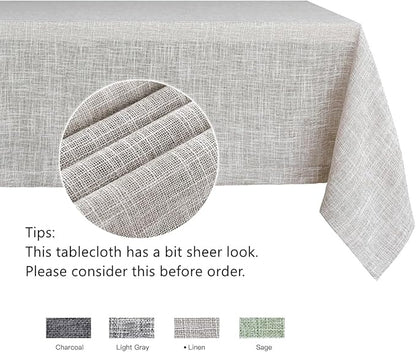 maxmill Flaxy Faux Linen Tablecloth with 2-Tone Slubby Yarn Textured Weaves Wrinkle Resistant Anti-Shrink Soft Table Cloth for Kitchen Dining Restaurant Tabletop Rectangle 60 x 120 Inch Linen