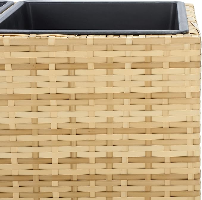 SAFAVIEH Outdoor Collection Rita Natural Woven Rectangular Flower Rack