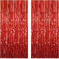 Red Foil Fringe Curtain 3.3×8.3FT 2 Packs, Metallic Tinsel Curtains Party Streamers for Birthday Graduation Baby Shower Decoration (2pcs,3.3FT×8.3FT, Red)