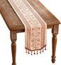 ISAENNE Designer Vintage Linen Table Runner 102 Inches Long,Red Floral Pattern Modern Decor Table Runners for Dining Tables,Thanksgiving,Kitchen Tables,Christmas,Banquet,12"*102"-Chamonix A
