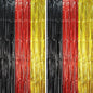 2 Pack Red Black Gold Foil Fringe Backdrop Curtains, Tinsel Streamers Party Decorations, Fringe Backdrop, Door Shimmer for Thanksgiving Day or Birthday Party