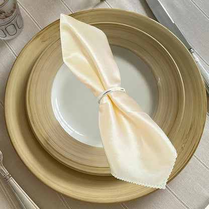 10 Pcs Silver Napkin Rings - Metal Napkin Ring(Round) Stainless Steel Napkin Rings for Table Settings Wedding Christmas Party Dinner Table