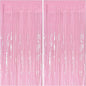 Pastel Pink Party Streamers Foil Fringe Backdrop Curtains Tinsel Streamers Birthday Party Decorations Fringe Backdrop for Birthday Valentines Gender Reveal Party Bridal Shower