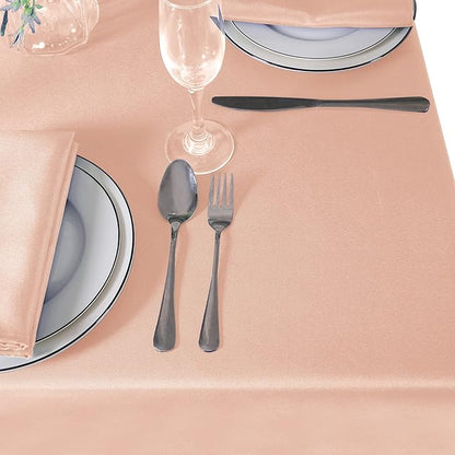 Cupuamon Square Tablecloth 52x52 inch Washable Polyester Fabric Table Cloth for Wedding Party Dining Banquet Decoration（52x52,Dusty Pink）