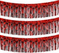 Thick 10 Feet by 15 Inch Red Foil Fringe Garland - Pack of 3 | Shiny Metallic Tinsel Banner for Parade Floats, Bridal Shower, Wedding, Birthday, Christmas | Wall Hanging Drapes (3)