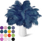 NEWONG 30pcs Navy Blue Ostrich Feathers Natural Bulk 8-10inch(20-25cm) Vase Craft Wedding Home Party Centerpieces Christmas Day Decoration