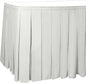 Ultimate Textile Pleat Polyester Fabric Table Skirt - Machine Washable Flame Resistant with Clips for Events, Weddings & Trade Shows, Cut & Sewn in Paterson, NJ - Ivory, 17' Box Pleat