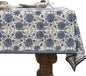 patdrea Designer Vintage Blue Rectangle Tablecloth,Linen Anti-Wrinkle Paisley Pattern Farmhouse Table Cloth,Decor Table Cover Cloth for Kitchen Dining,Christmas,Thanksgiving,63"x87"-Lantang a