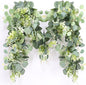 MAKHOT 5.9FT Eucalyptus Garland, Artificial Greenery Garland Flower, Green SpringGarland Wreath Vines Decorations, Fake Silver Dollar Eucalyptus Leaves Vines for Table Home Wedding Mantle Party Decor
