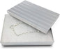 TheDisplayGuys - 25-Pack #53 Kraft Paper Cardboard Gift Boxes/Jewelry Cases w. Cotton Padding & Lid - Silver Foil - (5.4" x 3.9" x 1.0")