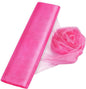 Crystal Organza Tulle Sheer Fabric Backdrop Curtains for Wedding Baby Shower Birthday Party Event Decor, 19” by 30 Yard (Pink)
