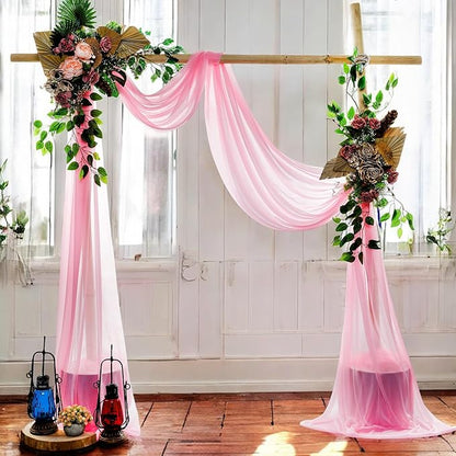 MDS Halloween Chiffon Draping Fabric - 1 Panel, 30" Wide x 30ft Long - Sheer Spooky Arbor & Canopy Drapery for Haunted House Backdrops, Party Ceilings, DIY Costumes & Themed Events - Coral