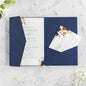 20 PCS Navy Blue Tri-fold Laser Cut Wedding Invitation Pockets for 5x7 Wedding Cards Bridal Shower Engagement Quinceanera Invitation