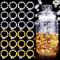 Aogist 24 Pack Fairy Lights 3 Modes 7ft 20 LED Waterproof,Battery Operated Silver Wire Firefly Starry Moon Mini String Lights for Mason Jars Christmas DIY Crafts Party Bedroom,Cool White&Warm White