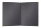 Goodsmart Pajco Style Restaurant Menu Covers – Pack of 10, Side-Loading Menu Holders, Single Stitched Edge, Clear Vinyl Menu Sleeves, Leatherette Trim, Gold Corners, Black, 2 View (8.5" x 11")