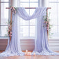 Wedding Arch Draping Fabric,1 Panel 18FT Purple Sheer Chiffon Curtain Drapes 6 Yards for Wedding Ceremony Birthday Party Decoration