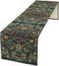 Green Morris Floral Table Runner, Boho Rustic Country Farmhouse Teal Red Rose Pattern for Home Kitchen Table Decor Dining Coffee Room Party Decor 13x90in