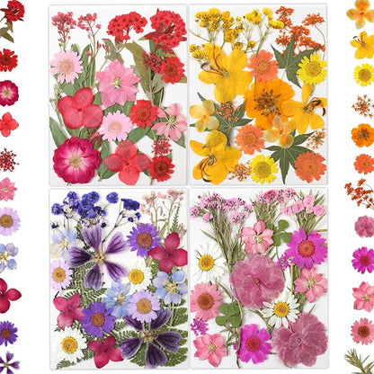 80 Pcs Dried Flowers for Crafts, Real Natural Dried Pressed Flowers in Vibrant Colors for Resin, DIY Art, Jewelry, Candle & Soap Making – Tweezers Included
