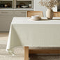 MIULEE Ivory Linen Cottton Table Cloth Rectangle Tablecloth Waterproof Spillproof Cross-Star Textured Table Cltoth Decorative Farmhouse Style for Dining Party Weddings 52x70 Inch
