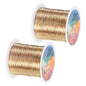 2-Rolls 0.3mm Jewelry Wire, 28 Gauge 328FT Craft Wire Copper Beading Wire for Jewelry Making/Planting/Weaving/DIY Crafting, Soft Metal Wires [100M, Champagne Gold]