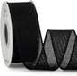Ribbli Black Burlap Wired Ribbon,1-1/2 Inch x 10 Yard, Wired Edge Ribbon for Big Bow,Wreath,Tree Decoration,Outdoor Decoration