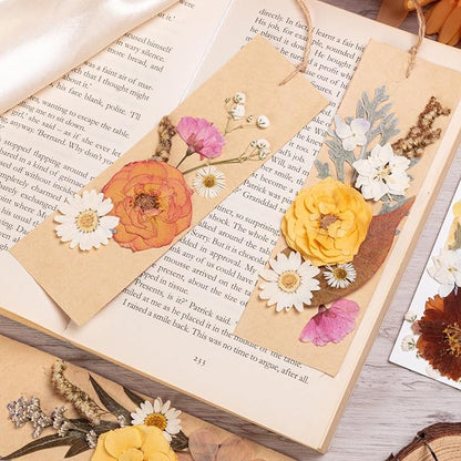 50pcs Boho Pressed Flowers Bulk, Vintage Dried Flower Leaves, Natural Fall Pressed Dried Flowers with Tweezer for DIY Crafts Resin Mold Candles Cake Bridal Scrapbooking Supplies