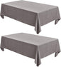 Fitable Faux Linen Tablecloths 60 x 84 Inch - 2 Pack Neutral Table Clothes for Rectangle Foot Tables, Stone Flax Look Kitchen Table Covers for Farmhouse, Dining, Party, Outdoor Picnic