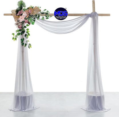 MDS Halloween Chiffon Draping Fabric - 1 Panel, 30" Wide x 30ft Long - Sheer Spooky Arbor & Canopy Drapery for Haunted House Backdrops, Party Ceilings, DIY Costumes & Themed Events - Cool Gray