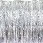 GOER 3.2 ft x 8.2 ft Metallic Tinsel Foil Fringe Curtains Party Photo Backdrop Party Streamers for Birthday,Graduation,New Year Eve Decorations Wedding Decor (4 Packs,Silver)