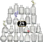 Glass Bud Vase Set of 24 Pcs Small Minimalist Vases for Flowers, Vintage Rustic Home Decor for Table Centerpiece Wedding Party, Modern Clear Aromatherapy Bottle for Living Room Bedroom