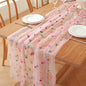 Pink Embroidery Daisy Fall Table Runner 120Inch 10FT Florals Soft Sheer Tulle Fabric Table Runner for Home Decor, Brithday, Wedding, Baby Shower ,Holiday ,Parties, DIY Craft,3PC