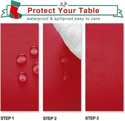 Hiasan Red Tablecloth Rectangle - Wrinkle Resistant and Waterproof Dining Room Washable Christmas Table Cloth, Polyester, 70 x 108 Inch