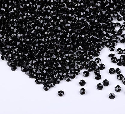 10000 pcs/Pack Wedding Table Scatter Confetti Crystals Acrylic Diamonds Vase Fillers 4.5 mm Rhinestones for Wedding, Bridal Shower, Vase Beads Decorations (Black)