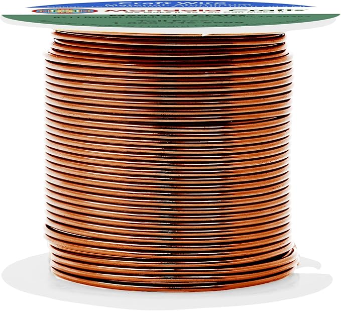 Mandala Crafts 16 Gauge Anodized Aluminum Craft Wire for Jewelry Making - 100 FT Colored Flexible Brown Wire - Bendable for Bonsai Armature Crafting Sculpting