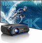 High Bright Projector 1800 ANSI Lumens, HDR10+, 4K Support, WiFi6 & Bluetooth, Smart Android TV with Apps, HDMI/ USB, for Daylight Viewing, Low Input Lag Gaming, Silent Bedroom, Wireless Presentation