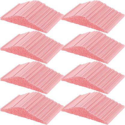 6000 Count Coffee Cocktail Stirrers Straws Disposable Plastic Sip Stir Sticks Cocktail Drink Stirrers Sticks Cups Straws for Bars Juice Drinking(Pink,5 Inch)