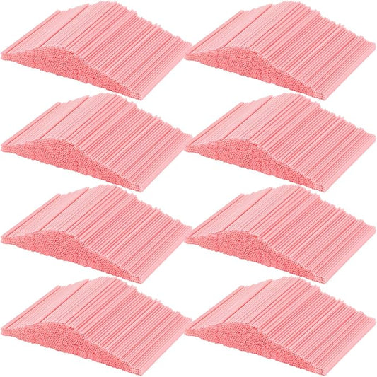 6000 Count Coffee Cocktail Stirrers Straws Disposable Plastic Sip Stir Sticks Cocktail Drink Stirrers Sticks Cups Straws for Bars Juice Drinking(Pink,5 Inch)