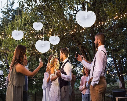 ZWIN 60PCS White Wedding Fans Round Folding Paper Fans Plastic Handle Pocket Fans for Wedding Celebration Birthday Party Favor