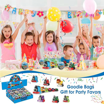 Mini Building Block Sets, 12PCS Vehicle Train Toys Building Blocks, 6 in 1 STEM Toys Eggs Building Sets, Party Favors for Kids Goodie Bags Prizes/Birthday Gifts