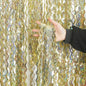 4 Pack Wavy Sparkle Champagne Gold Metallic Tinsel Foil Fringe Curtains Photo Booth Backdrop | Gold Streamer Backdrop for Holiday Celebration Bachelorette Party Decorations