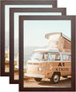 KTKDE A1 Poster Frame 3 Pack, 23.4x33.1 Walnut Woodgrain, Vertical & Horizontal Wall Hanging Large Picture Frame for Photos, Posters & Art Prints Perfect for best gifts and Home Decor