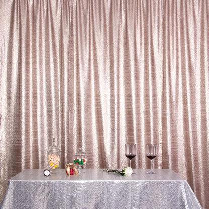 Poise3EHome 6Ft x 6Ft Champagne Sequin Backdrop, Glitter Thick Sequin Background Drapes, Sequence Xmas Thanksgiving Backdrop for Wedding Party Holiday Festival Decor