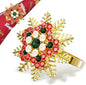 Halatool Set of 8 Christmas Napkin Rings Colorful Snowflake Napkin Holder for Christmas Thanksgiving Holiday Party Table Decoration